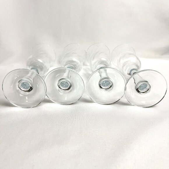 Circleware 1990s Optic Swirl Clear Champagne Flutes Set 4 Vintage Stemware 6 oz - Picture 6 of 12